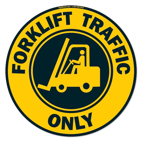 Signmission Forklift Traffic Only 16in Non-Slip Floor Marker, 16" x 16", FD-2-C-16-99932 FD-2-C-16-99932 - main
